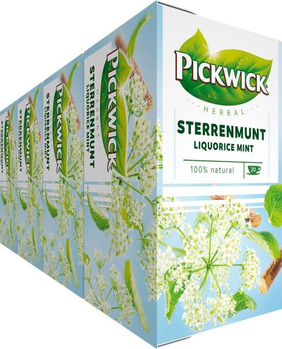12 pakken Pickwick sterrenmunt voor maar €5,41 (dat is 0,45 per pakje)