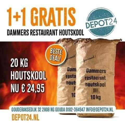 [Gouda] Dammers restaurant houtskool 1+1