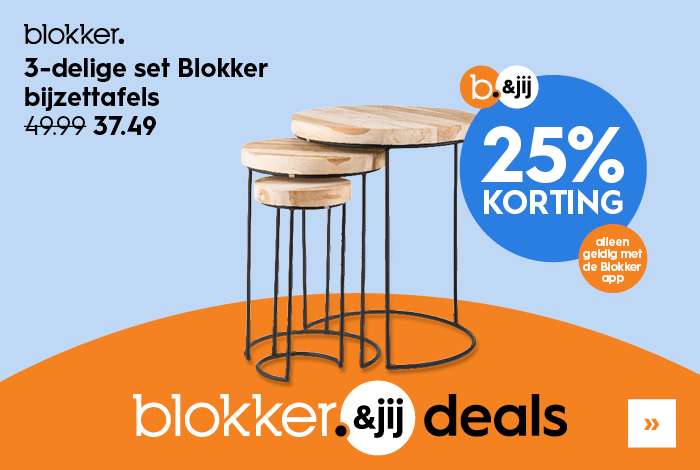Blokker eigen merk set van 3 bijzettafels voor €37,49 @ Blokker