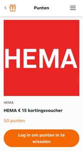 [gratis] 15 euro korting bij HEMA via Thuisbezorgd punten