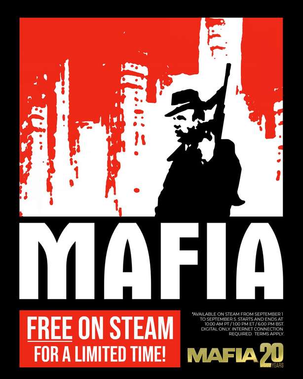 Mafia (PC) gratis via Steam (1-5 september)