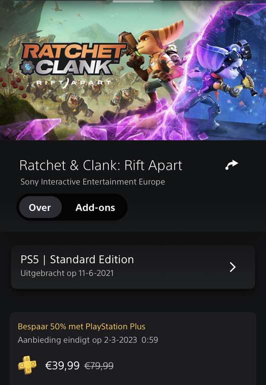 Ratchet & Clank: Rift Apart PS5 Digital standard edition