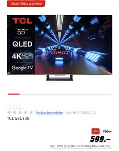 TCL 55C73 QLED 4K HDR TV