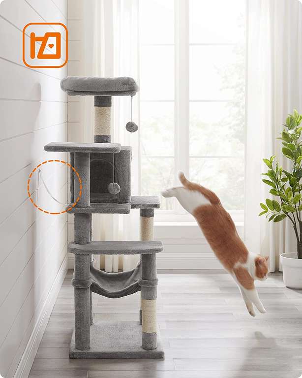 FEANDREA kattenkrabpaal 143cm hoog grijs voor €49,49 @ Amazon NL