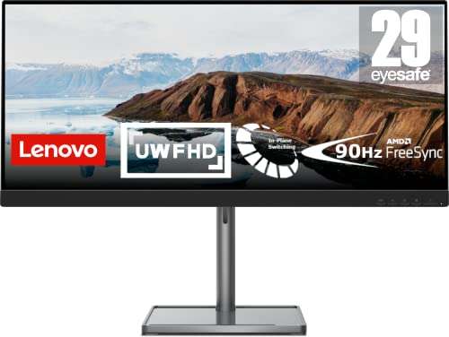 Lenovo L29w-30 ultrawide monitor 29 inch Zilver, Zwart