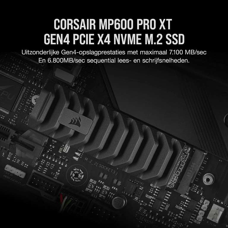 Corsair MP600 PRO XT 2TB SSD met Heatspreader (Zwart, CSSD-F2000GBMP600PXT, M.2 2280, PCIe 4.0 x4)