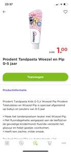 Plus: Prodent Woezel & Pip tandpasta van €2,99 voor €1