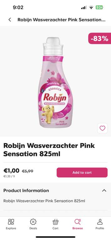 Robijn wasverzachter voor €1