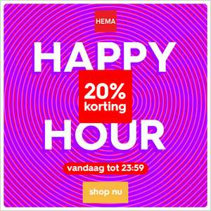 HEMA Happy Hour: 20% korting op bijna alles in de winkel @ HEMA