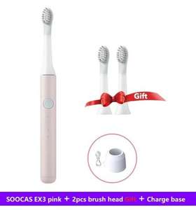 Aliexpress: Soocas EX3 roze electrische tandenborstel + oplader + 3 borstels voor 14.86 eur.