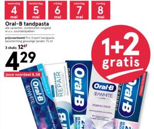 Oral-B tandpasta 1 + 2 gratis @ Etos