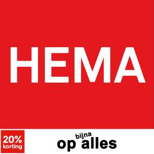 Zondag van 17.00 - 0.00 uur: 20% korting @ HEMA