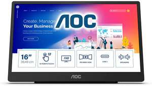 AOC 16T2-16 inch draagbare USB-monitor met touchscreen