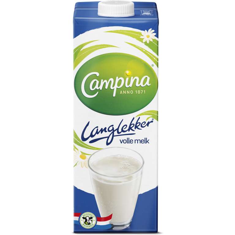 Alle Campina Langlekker literpakken houdbare melk 3 voor €3 @ Albert Heijn