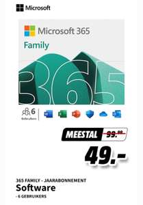 Microsoft 365 Family - Jaarabonnement - 6 Gebruikers met 6x Onedrive 1TB