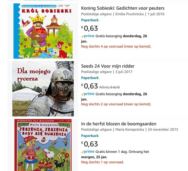 Poolstalige boeken, kinderboeken, kleurboeken en lees boeken op amazon, meerdere onder de euro