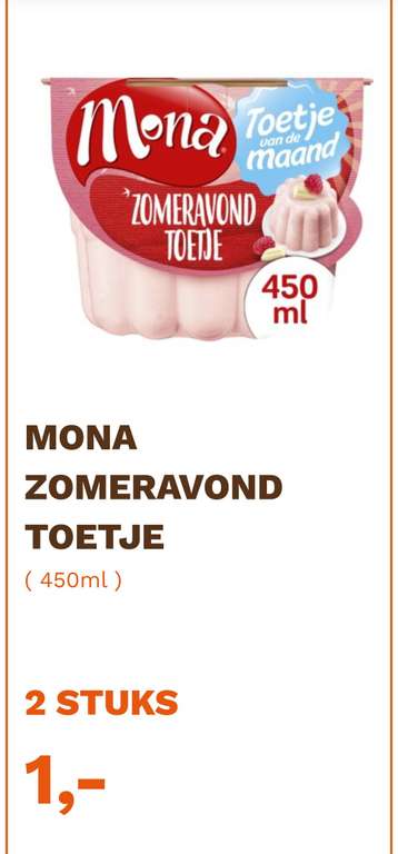 Mona Toetje van de maand 2 voor 1,- euro (Almere)