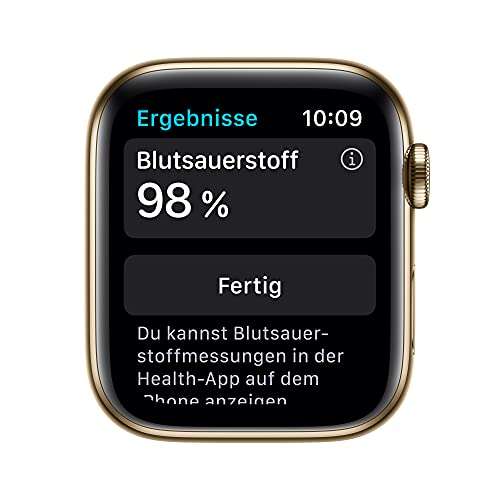 Apple Watch Series 6 (GPS + cellular, 44 mm) - roestvrijstalen behuizing goud, sportarmband donkermarine
