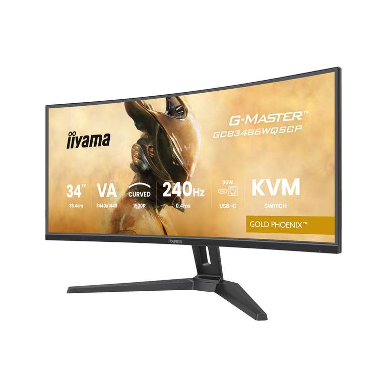 Curved monitor 34 inch Iiyama G-Master GCB3486WQSCP-B1 bij NBB.com