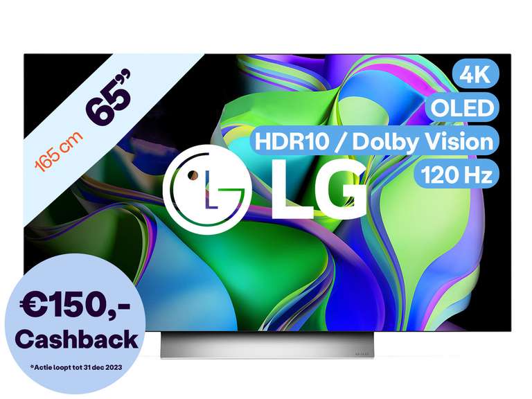 LG 65” OLED evo C3 4K Smart TV 120 Hz | OLED65C35LA - (€150 cashback)