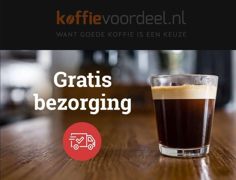 Koffievoordeel.nl gratis verzending (geen minimumbedrag)