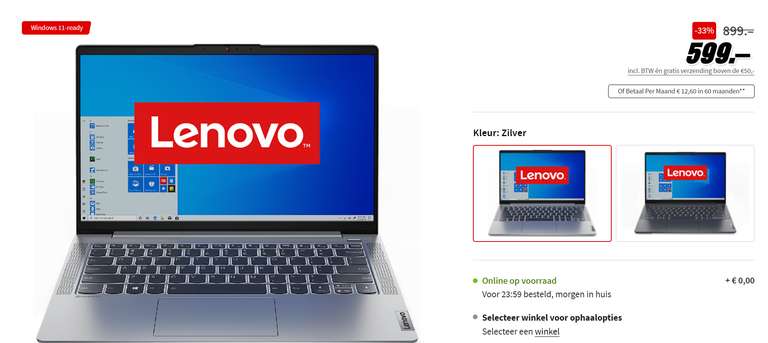 LENOVO IdeaPad 5 14ITL05 8GB 512GB SSD nu bij mediamarkt €599.-