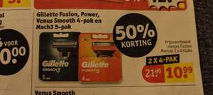 Gillette fusion 2x4 pack voor €10,99 (slechts €1,37 per mesje!) @Kruidvat
