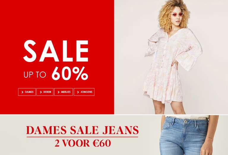 SALE tot 60% & 2 dames jeans voor €60! bij Jeans Centre