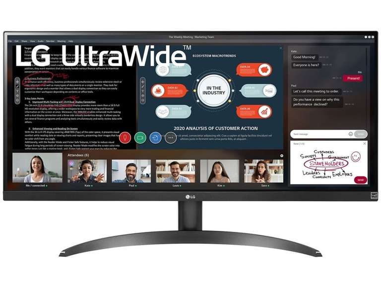 LG 29WP500-B UltraWide 29 inch-monitor (2560x1080p, 75Hz, 5ms, IPS) voor €136,98