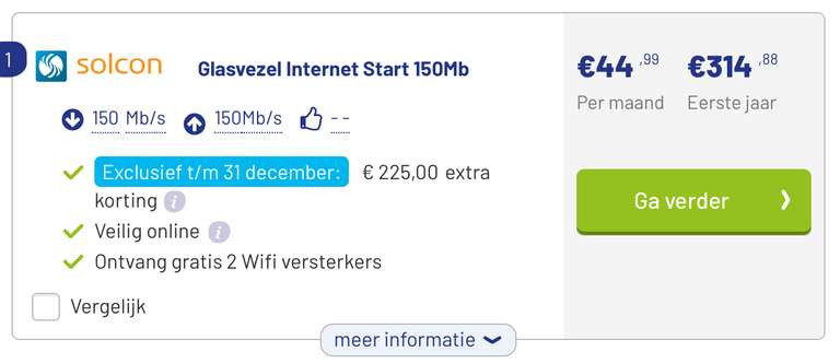 Cashback tot €275 op Solcon glasvezel (vanaf €26,24 per maand + 2x wifi-versterker gratis)