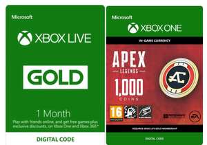 1 maand Xbox Live Gold + 1000 Apex Legends-bonusmunten voor €1 @ Microsoft (vanaf 11 april)