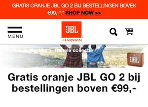 Gratis oranje JBL GO 2 bij bestelling boven €99,-