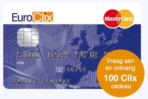 Gratis EuroClix MasterCard (1 jaar) & 0,25% cashback op aankopen!