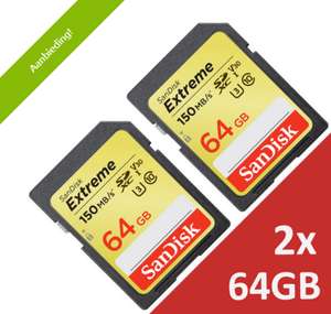 Sandisk SDXC 64GB x 2 @DATAIO, +/- 20% extra korting 33,90 euro (2)