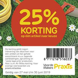 25% korting Praxis t/m 30 Juni @ Praxis