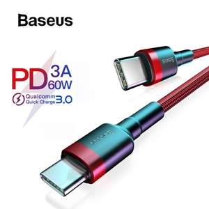 2meter! Baseus PD 2.0 60W Type-c To C USB Cable, QC 3.0 Charging Cable for Samsung Galaxy S9 Plus Note 9 Support Type-C interface
