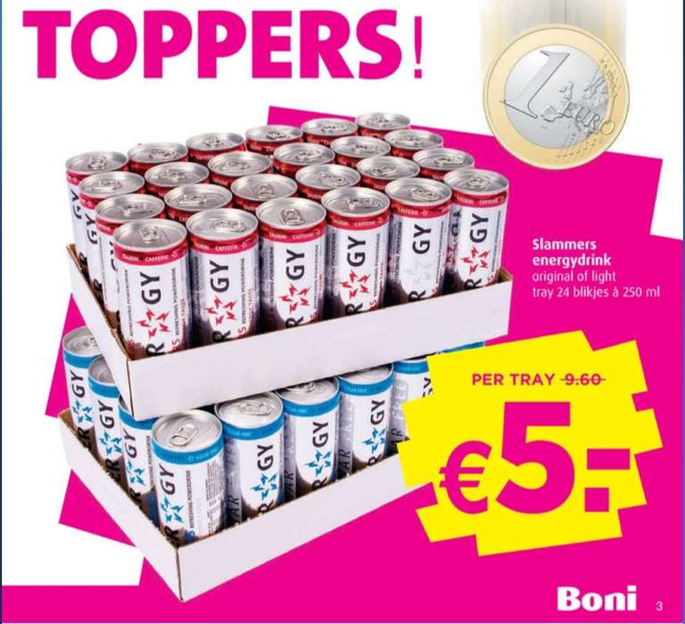 Slammers energy tray €5,- @Boni