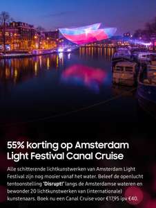 [Samsung Members] 55% korting Amsterdam Light Festival Canal Cruise