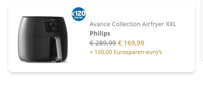 Bij 120 eurosparen-euro Philips Airfryer XXL (HD9651/90) inclusief rekje! En na registratie de 50 euro cadeaupakket