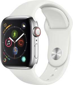 Apple Watch Series 4 GPS + Cellular 40mm zilver staal Sportarmband wit (Amazon.fr)