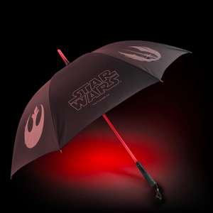 (pre-order 30/12) Star Wars lightsaber paraplu met licht (rood of blauw) @ zavvi