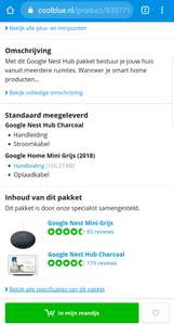 Google Nest Hub (Charcoal) + Google Home Mini 2018 (Grijs)