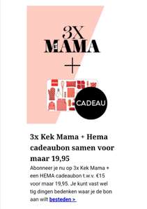 3 x Kek Mama incl. cadeaubon Hema á € 15,00