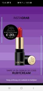 Gratis lipstick Lancôme bij bestelling hoger dan €20