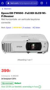 Select deal Epson EH-TW650 - Full HD 3LCD Wi-Fi Beamer