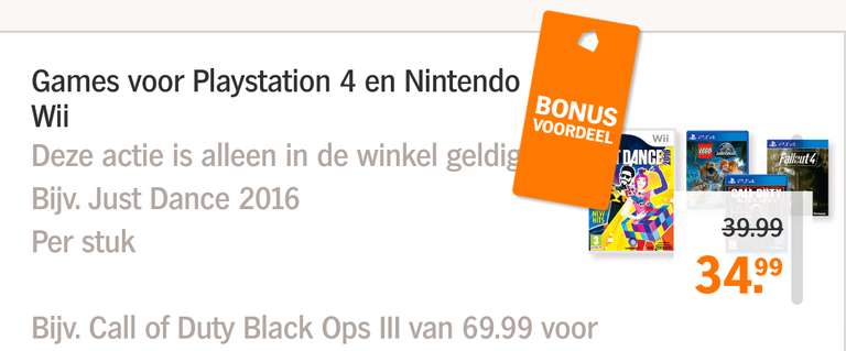 [UPDATE] [PRIJSFOUT] Ga­mes voor PS4 en Wii (o.a Black Ops III & Fallout 4) voor €30 @ AH 