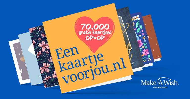 Gratis Make-A-Wish Kaartje Versturen t.w.v. € 3,90 (inclusief postzegel)