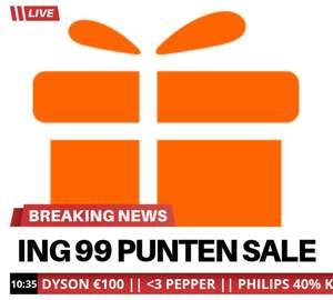 ING 99 Punten Sale o.a. voor Dyson, Philips, Walibi en meer!