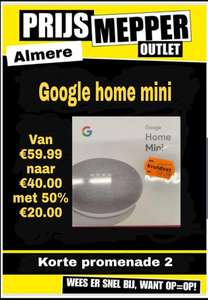 Lokaal: Google Home Mini €20,- @ Prijsmepper Almere