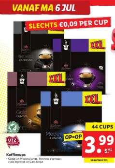Lidl Koffiecups (€0,09 per Nespresso cup)